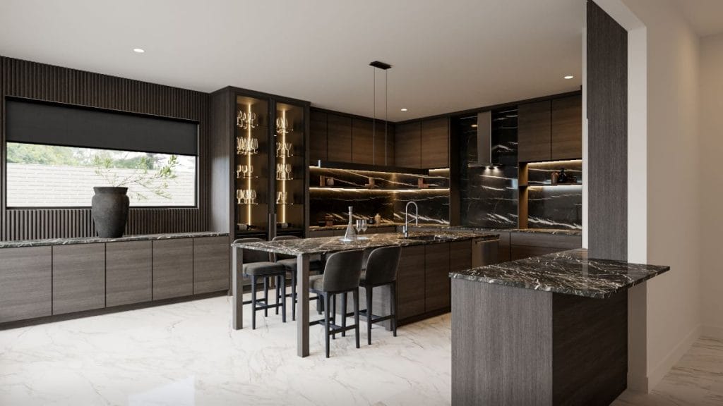 Before & After: Masculine Kitchen, Bar, and Bathroom Reno - Decorilla ...