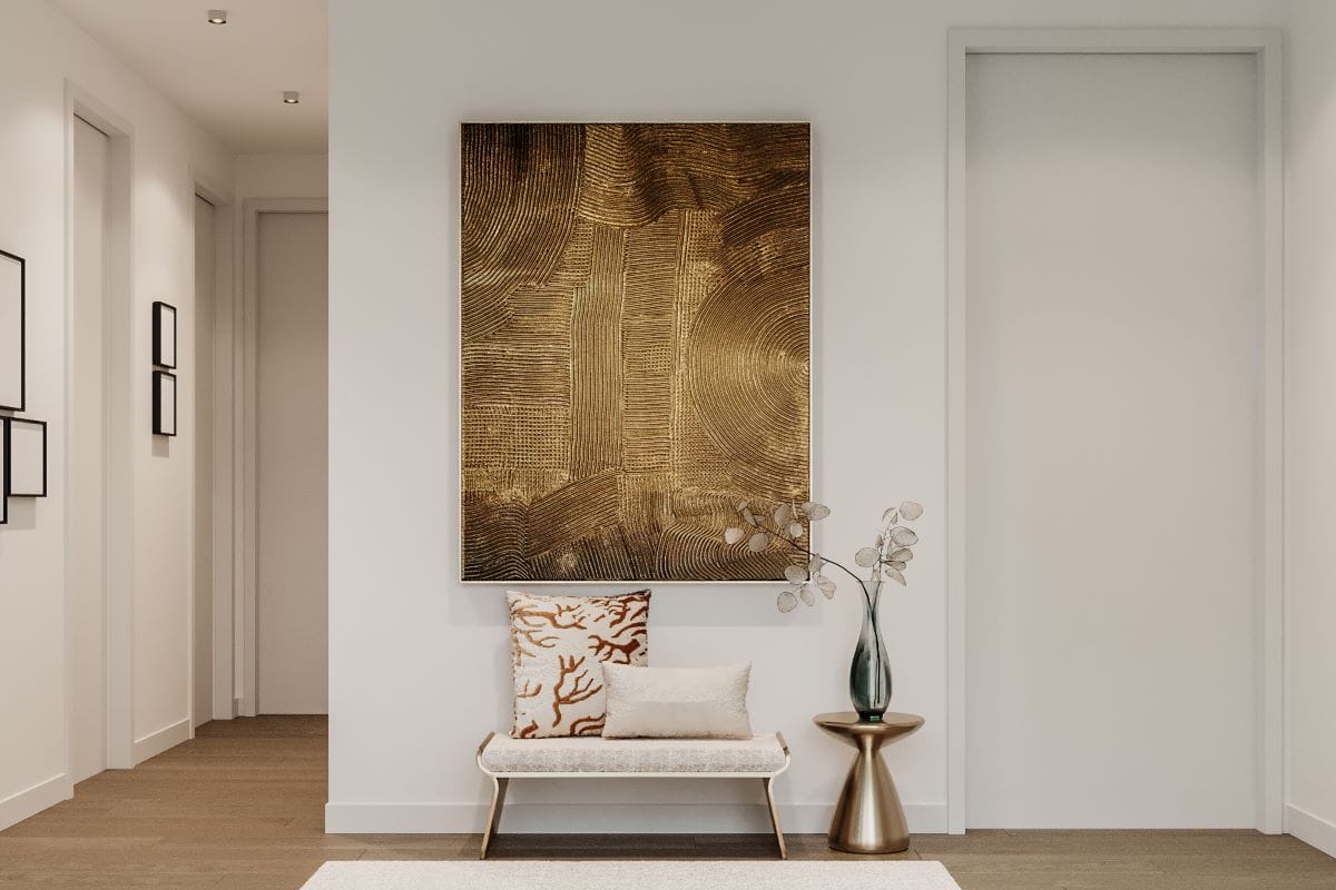 Modern luxury decor in a hallway by Decorilla