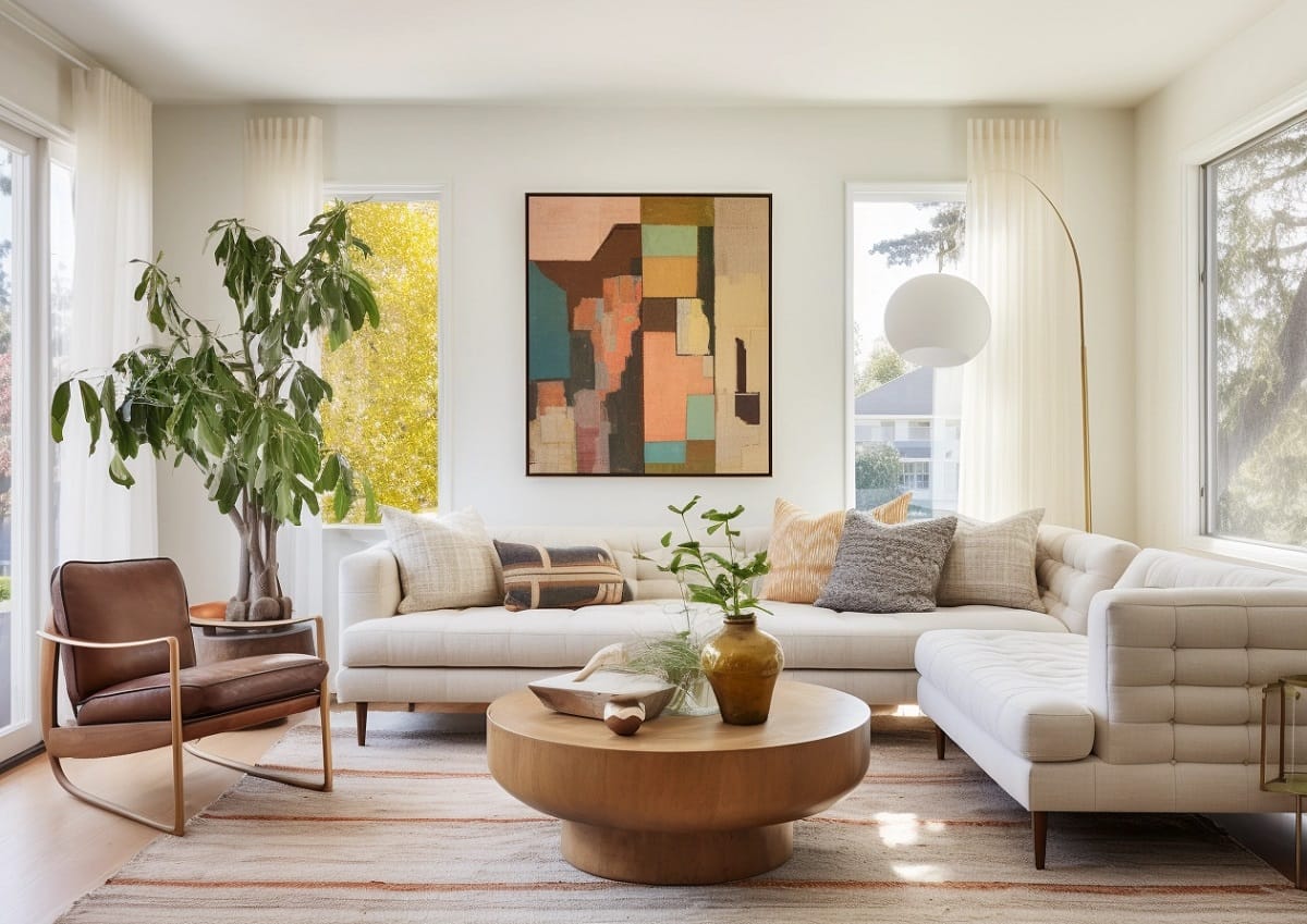Modern natural living room rugs