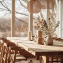 Organic dining table decor ideas by Decorilla (