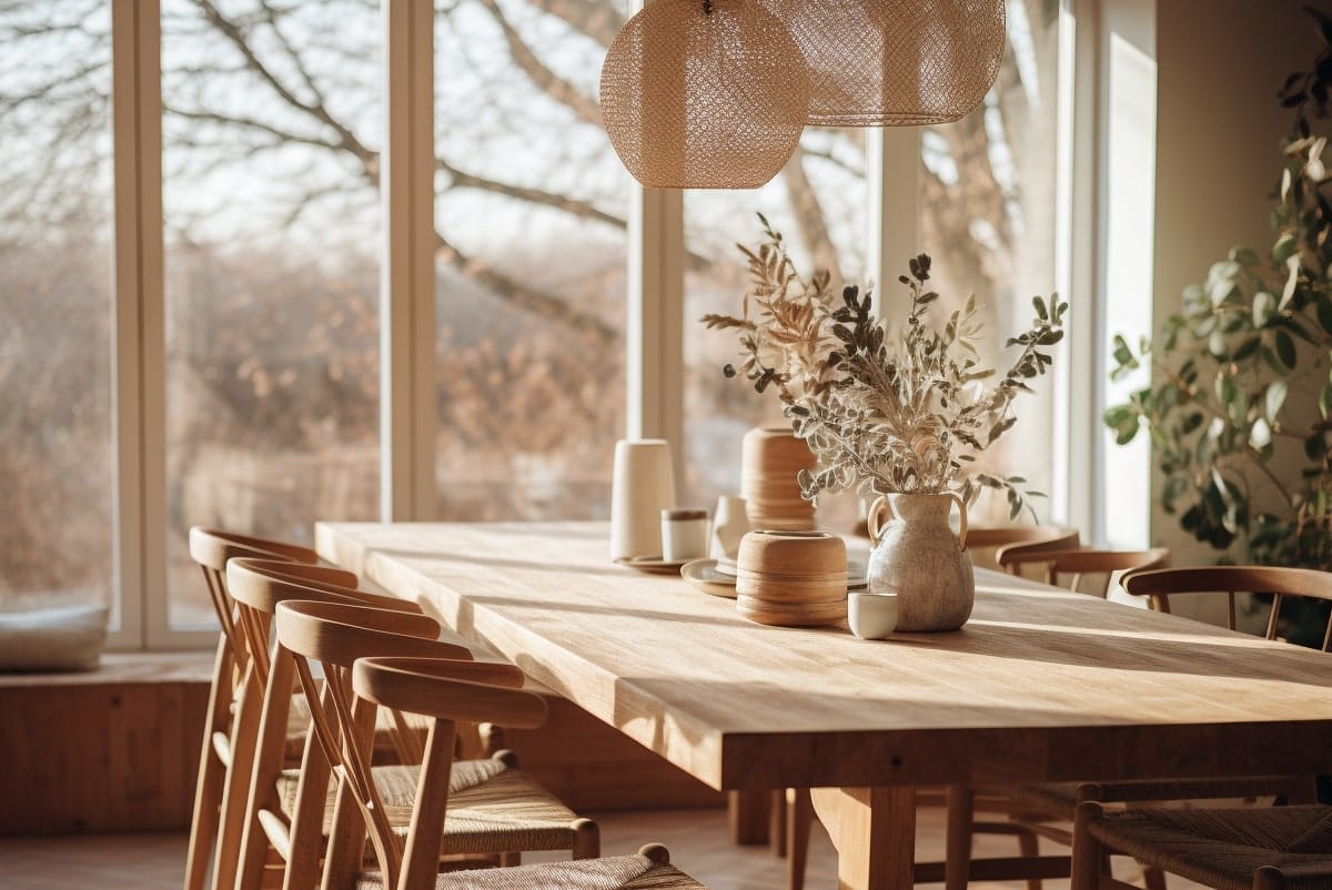 Organic dining table decor ideas by Decorilla (