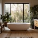 Organic modern bathroom design by Decorilla
