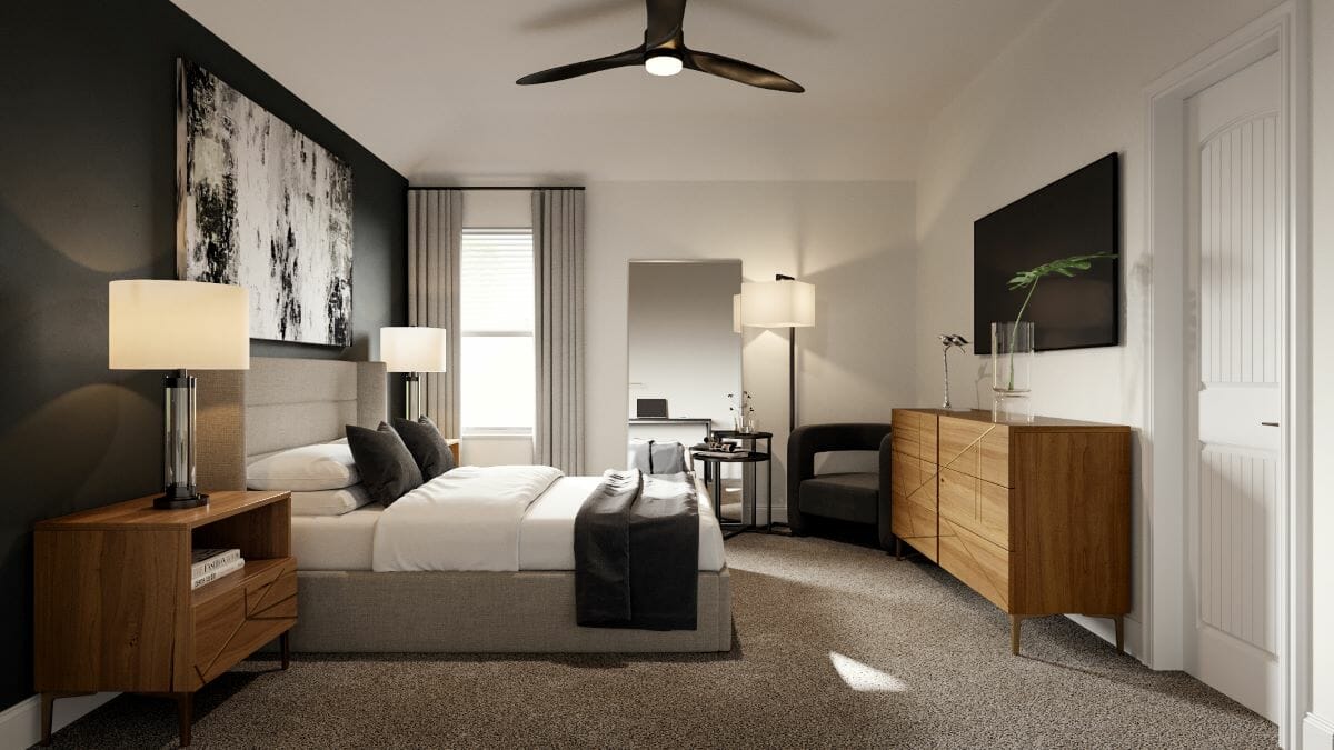 Short term rental guest bedroom design by Decorilla