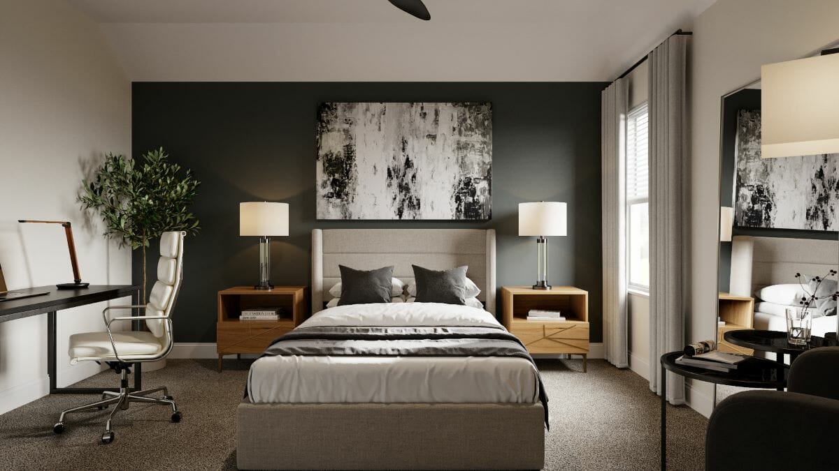 Short term rental guest bedroom interior design by Decorilla