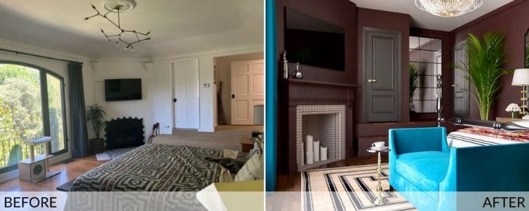 Before & After: Vintage Bedroom Design with Eclectic Decor