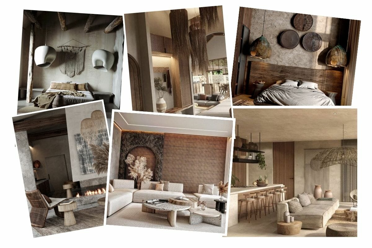 Wabi Sabi design style home decor inspiration board