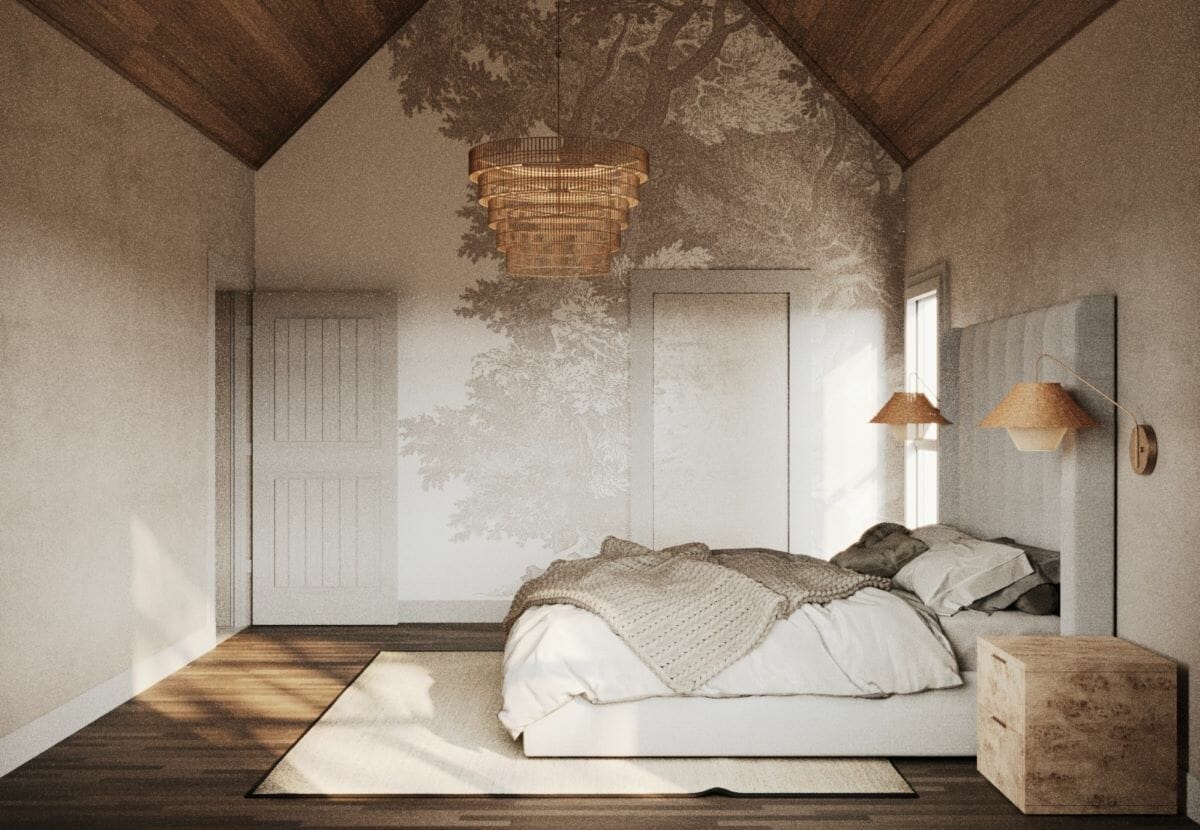 Wabi Sabi bedroom interior by Decorilla