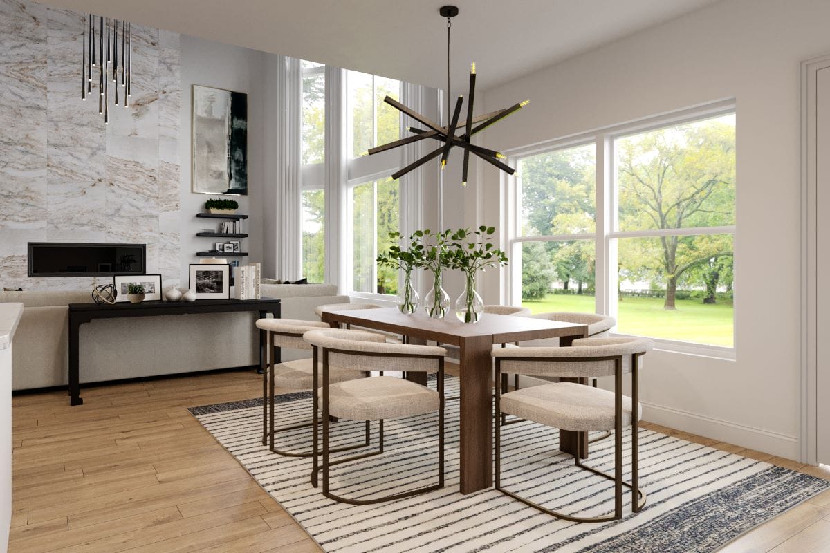 Well-balanced simple dining table decor by Decorilla designer Berkeley H.