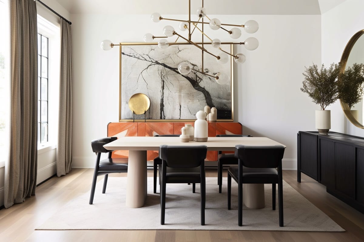 contemporary minimalist wabi sabi dining room