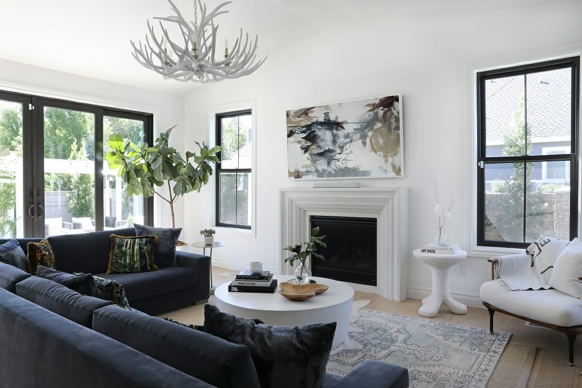 wabi sabi living room with contemporary decor