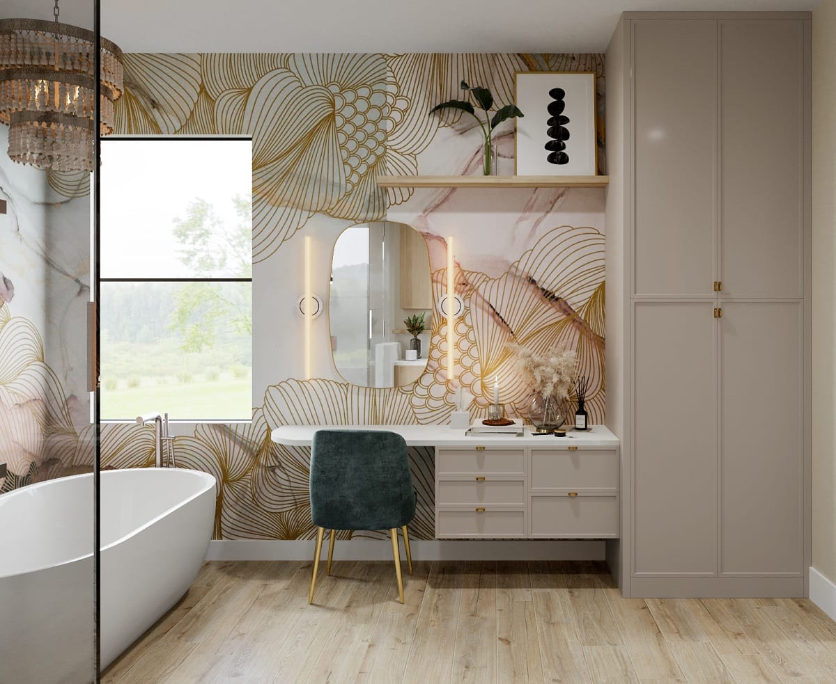 Bathroom wallpaper design ideas for a master bath