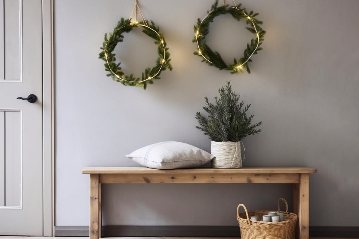 Christmas entryway decor - decorating your home for christmas and the holidays