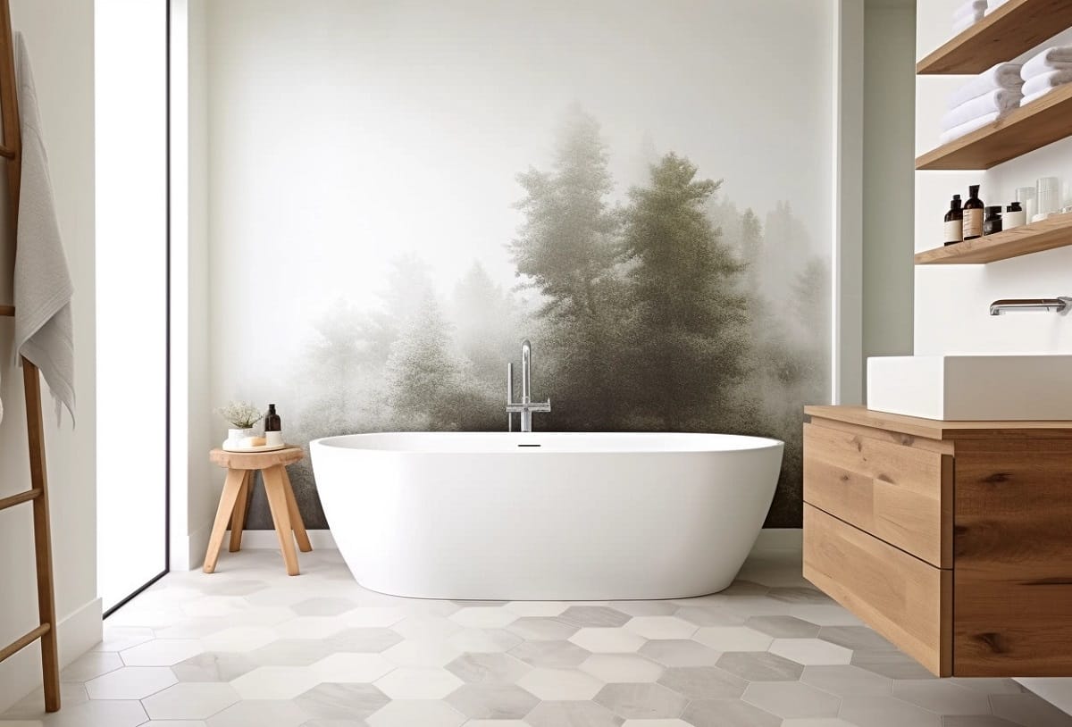 Contemporary bathroom wallpaper ideas