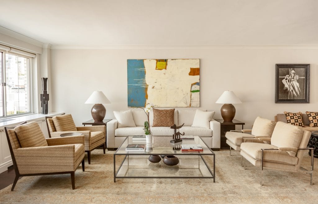 Contemporary living room color scheme by Decorilla designer, Leonora M.