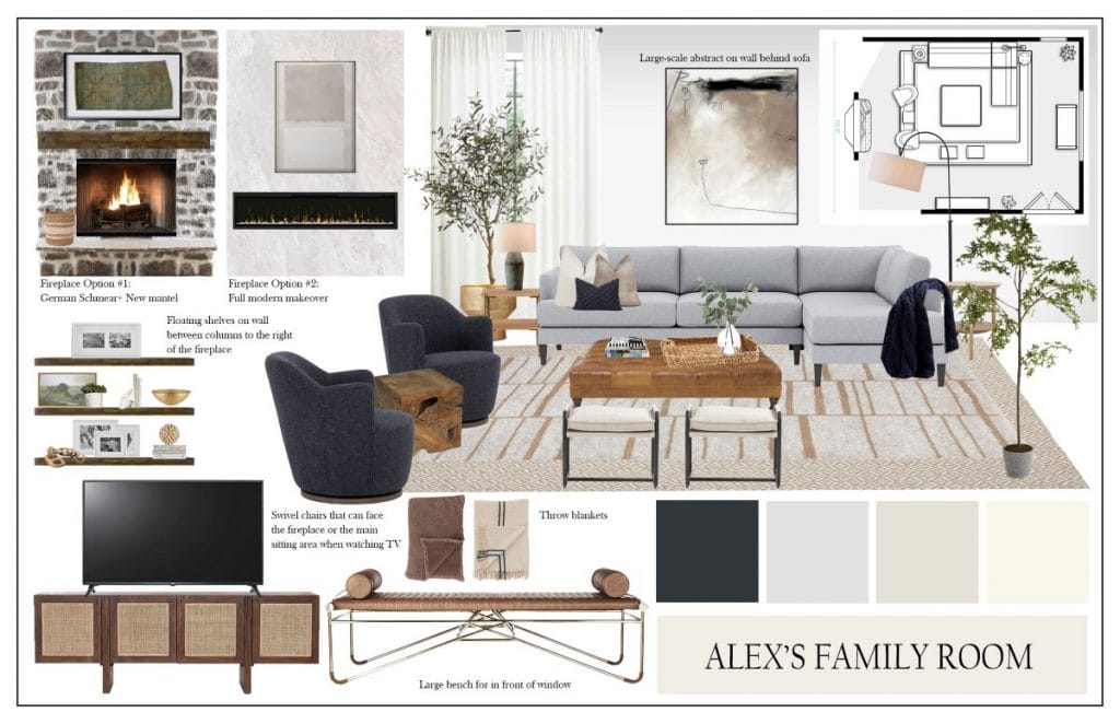 Preliminary proposition by Decorilla designer Casey H.