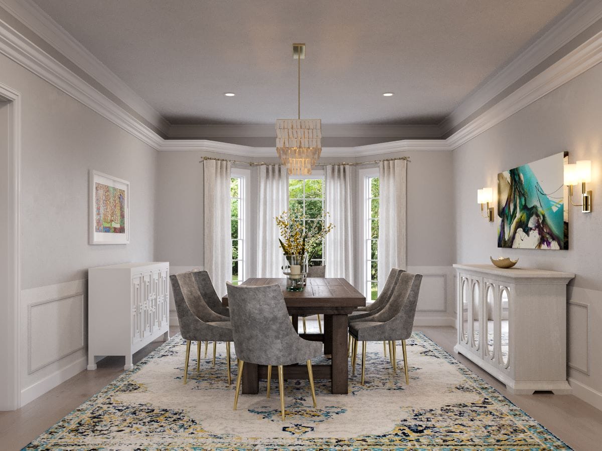 Formal dining room design by Decorilla