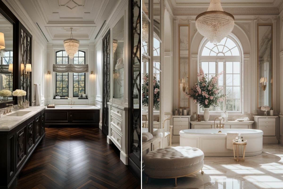 Glamorous bathroom chandelier ideas