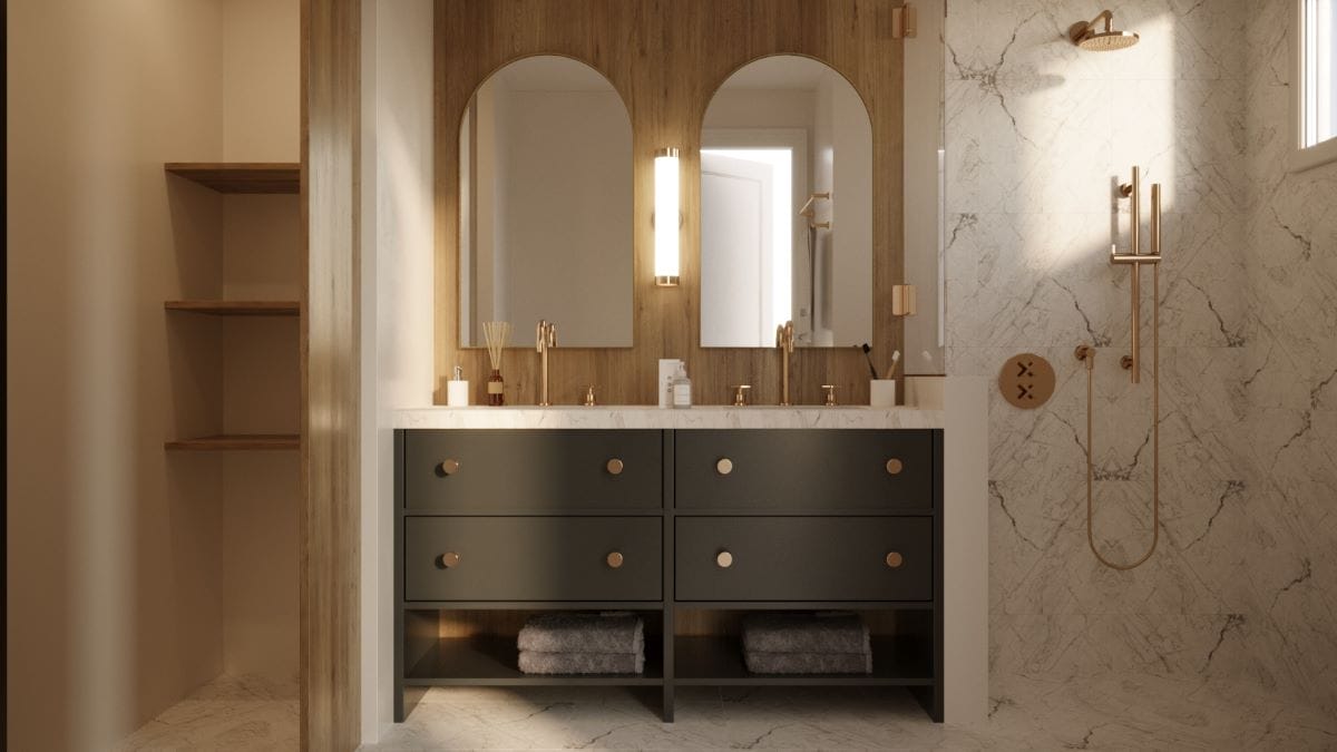 Ideas for a Scandi style bathroom design by Decorilla