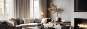 Living room with gold accents and furniture