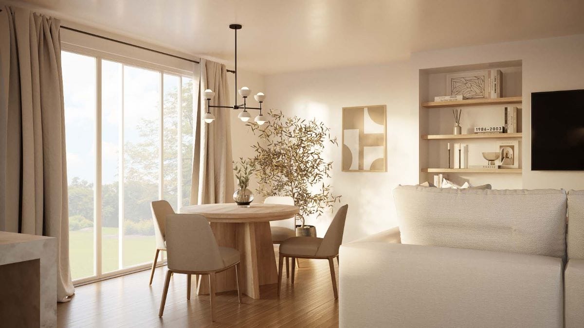 Modern Scandi living and dining room by Decorilla