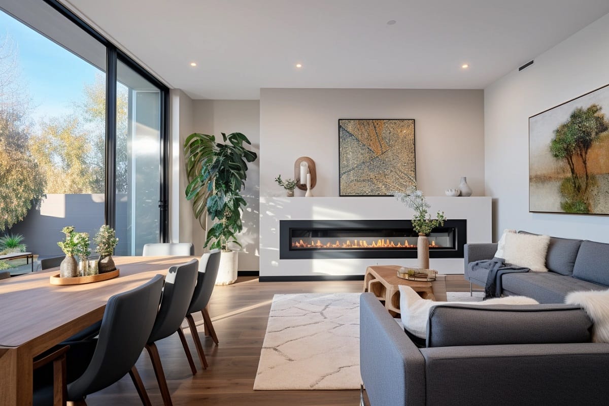 Open Concept Living Room And Kitchen