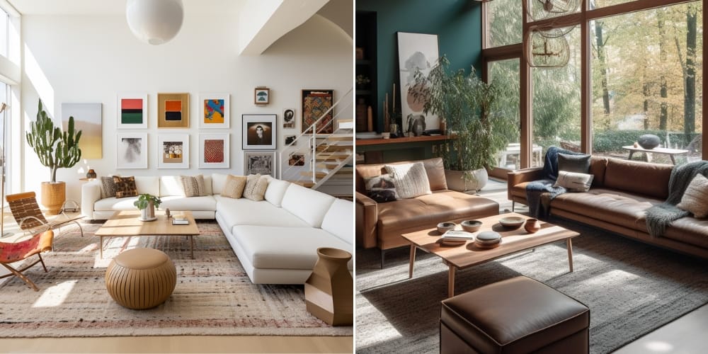 Sectional vs sofa and loveseat in modern interiors
