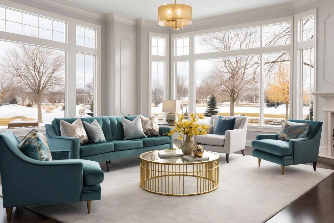 Transitional Glam formal Living Room