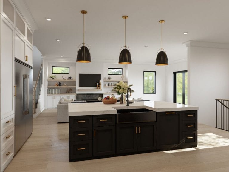 Before & After: Transitional Design Style Living Room and Kitchen ...