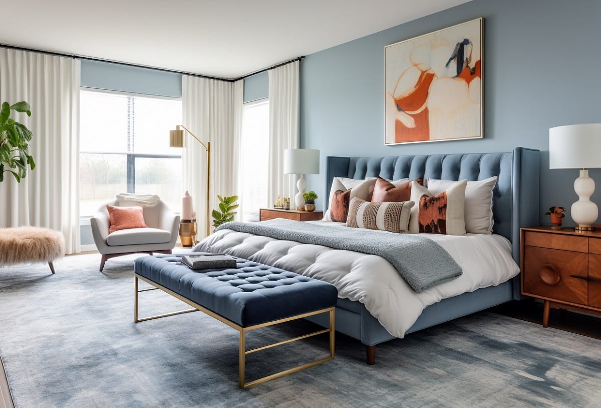 ombre color drenching effect or a bedroom