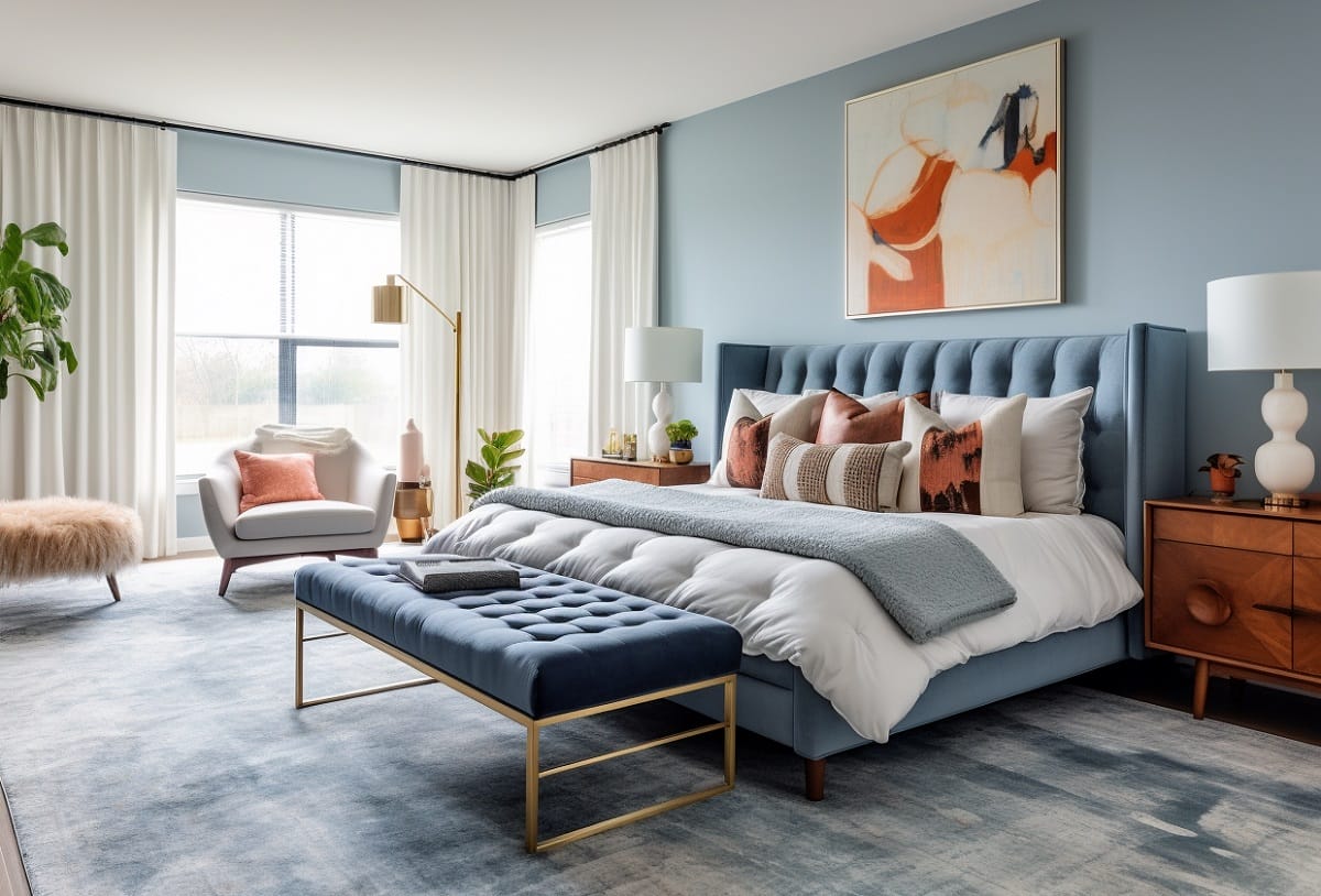 ombre color drenching effect or a bedroom