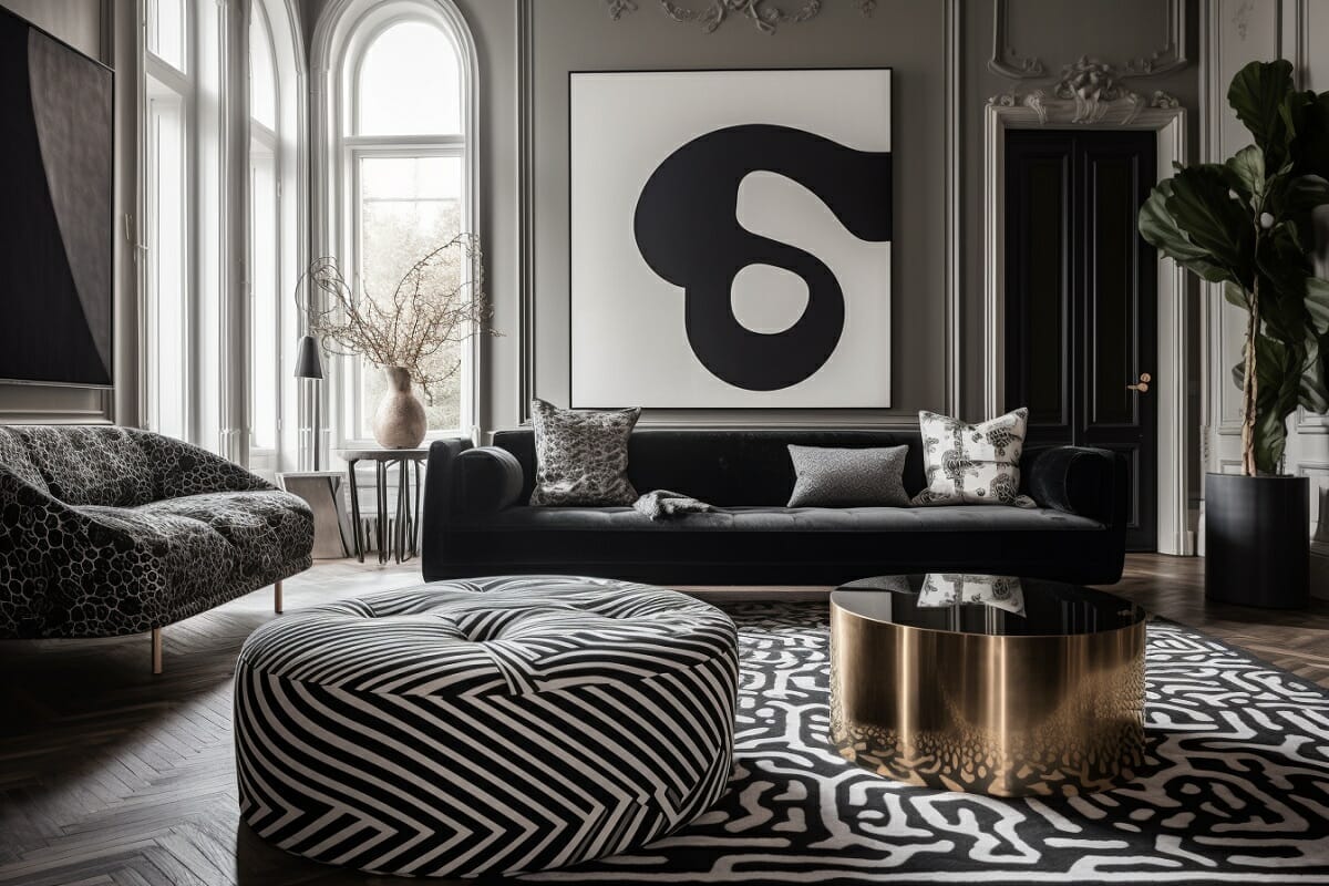 Contemporary formal living room interior design