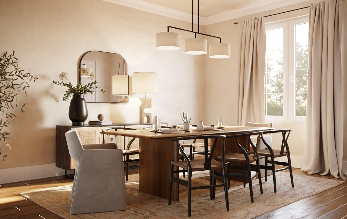 Famouse dining chairs with a modern interior design