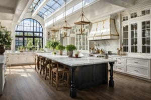 Kitchen trends 2024 with bold lighting