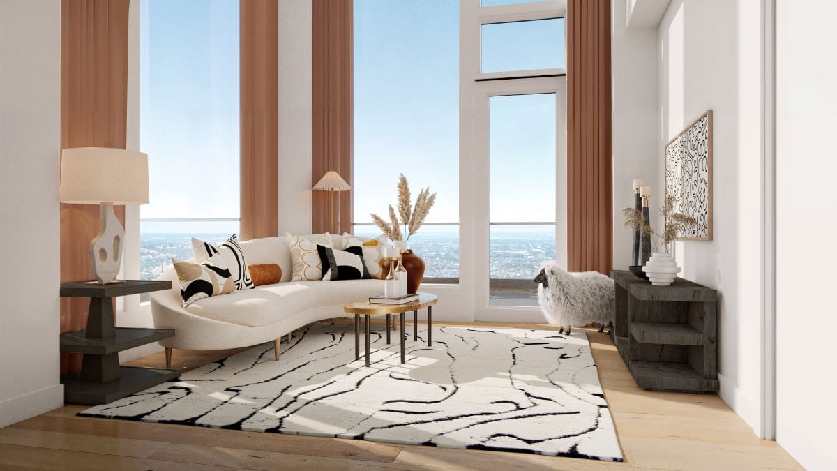 Living room design concept for a Manhattan apartment interior by Decorilla