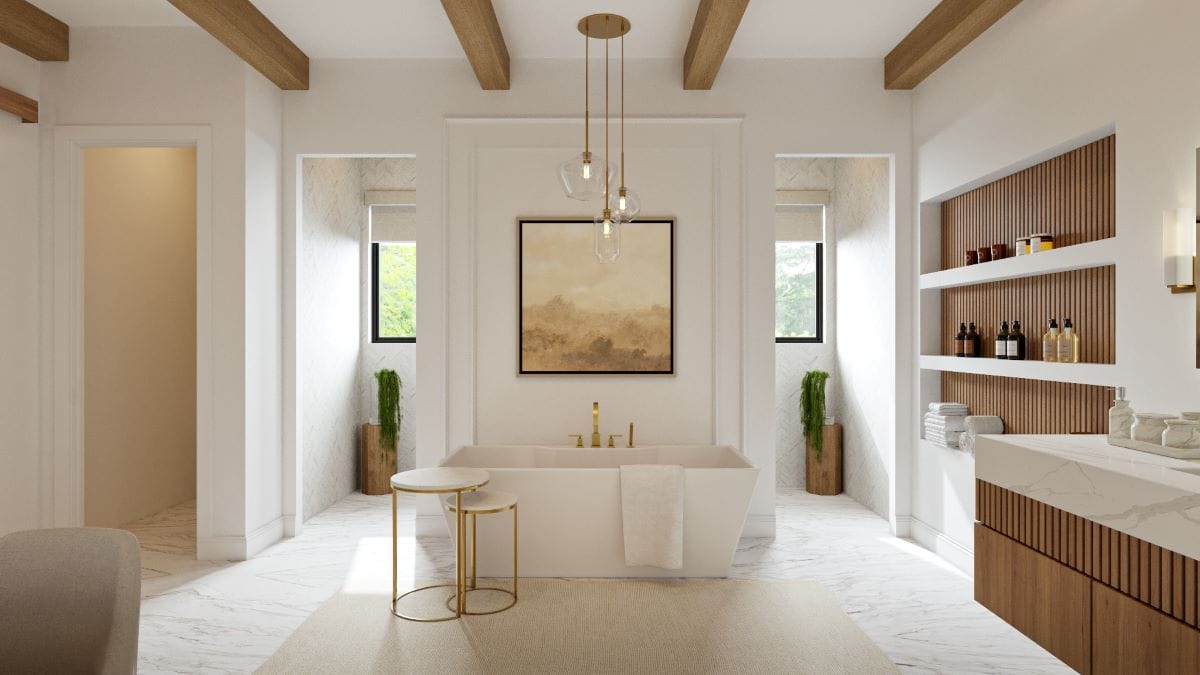 Modern glam home decor in a bathroom by Decorilla