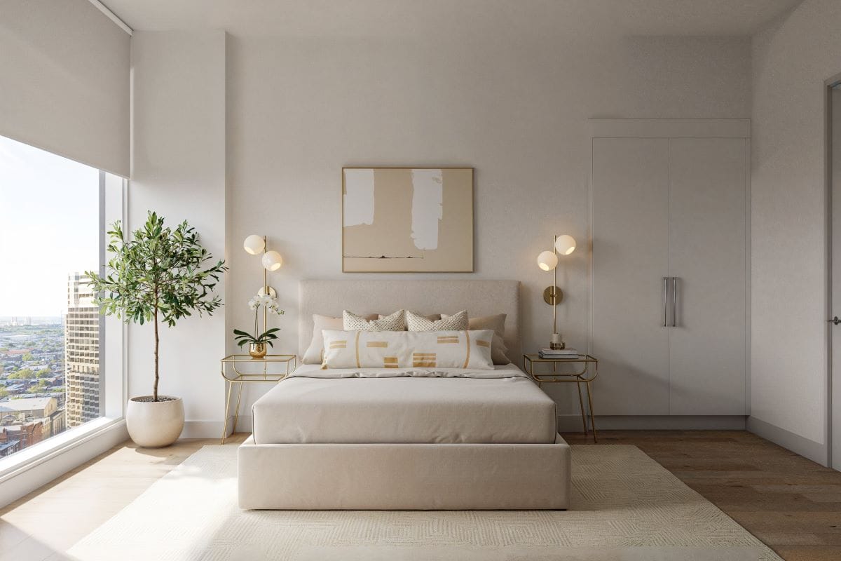 NYC apartment interior design of a bedroom by Decorilla