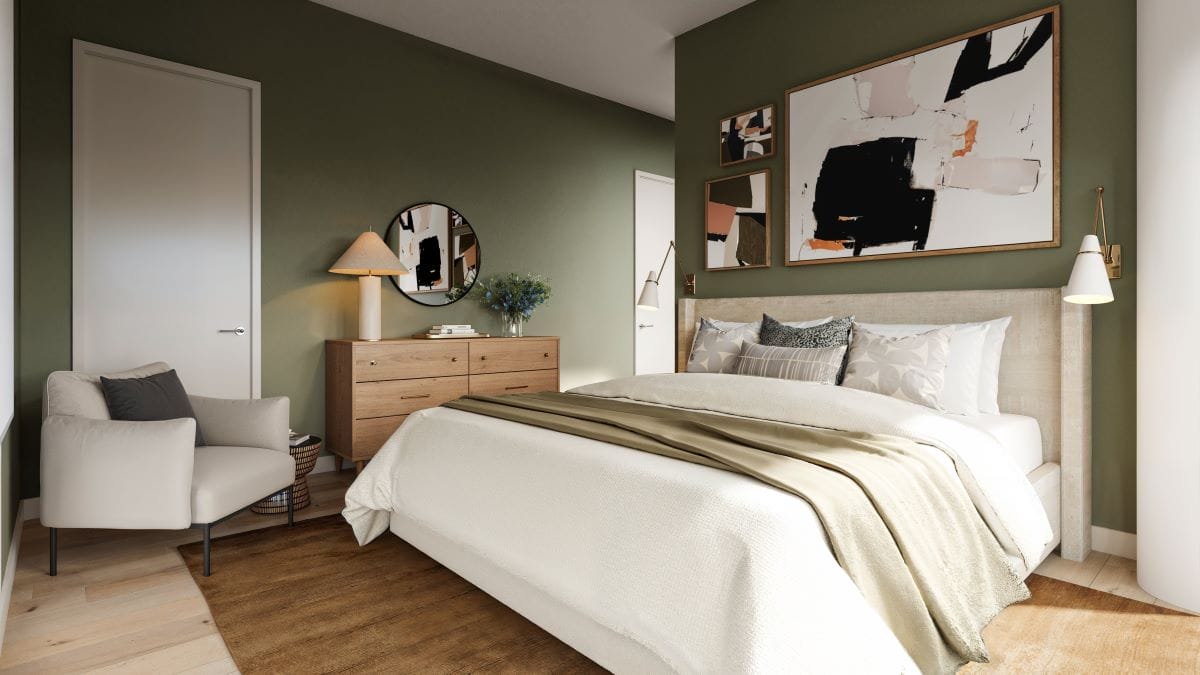 NYC apartment master bedroom design version by Decorilla