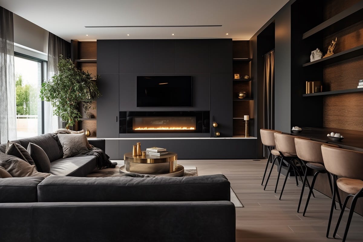 Open concept living room as part of Decorilla rebrand design