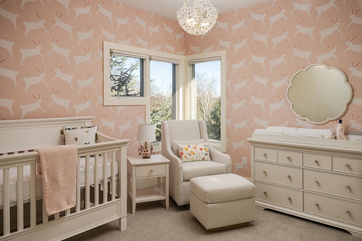 Pantone 2024 Color of the Year in a nursery by Decorilla designer Carol C.