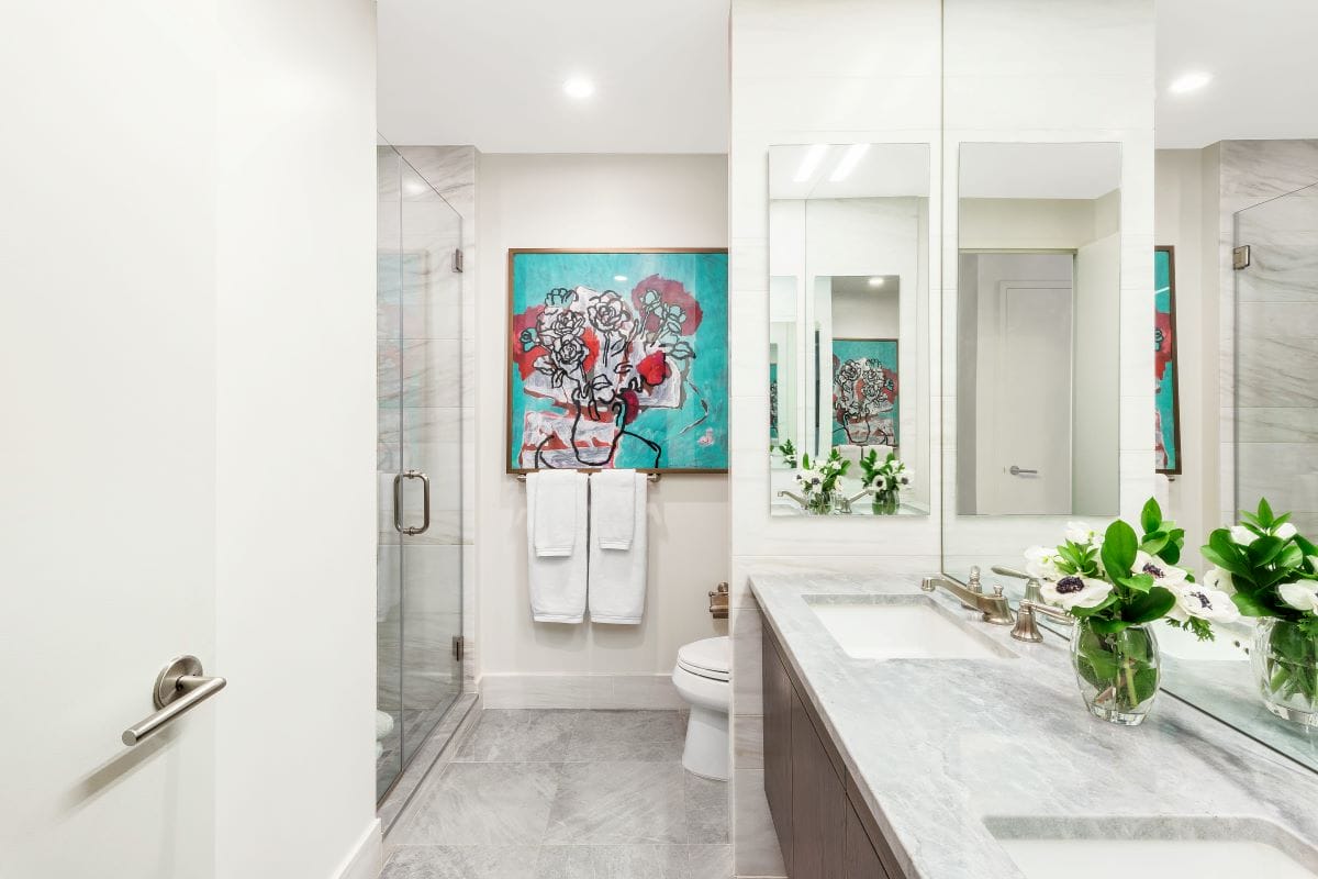 Artistic flair and unique bathroom tile inspiration crafted by Decorilla