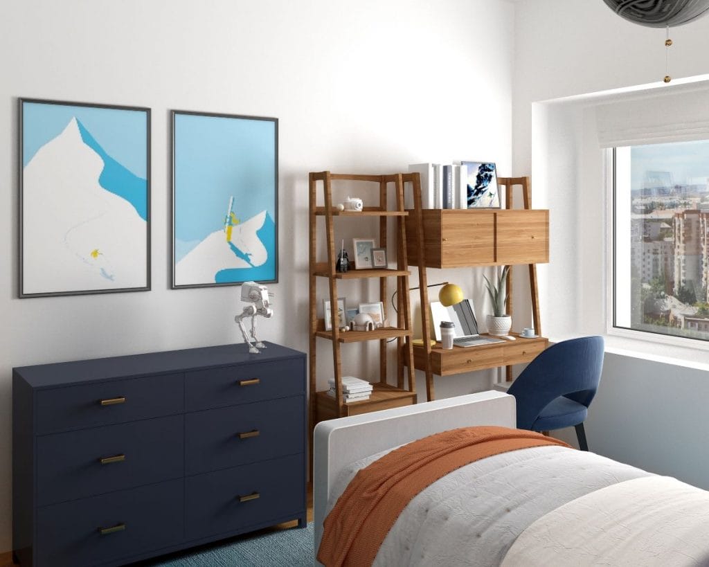 Boy's bedroom interior design by Decorilla
