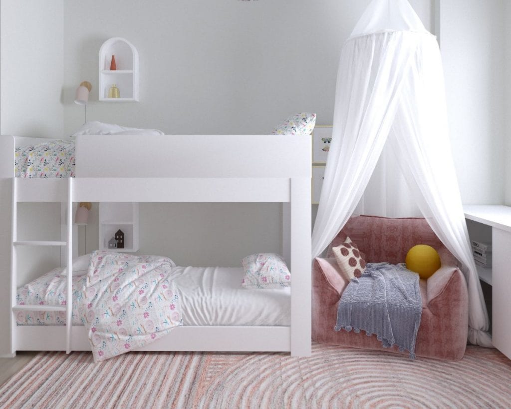 Girl bedroom interior design by Decorilla