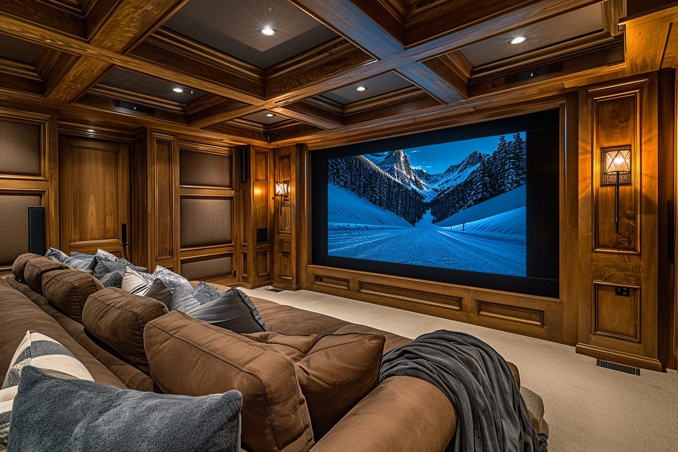 Home cinema in an traditional family area by Decorilla