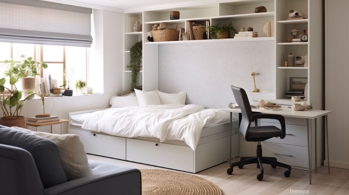 Maximizing space with chic under-bed storage solutions by Decorilla