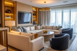 Modern glam living room by Decorilla