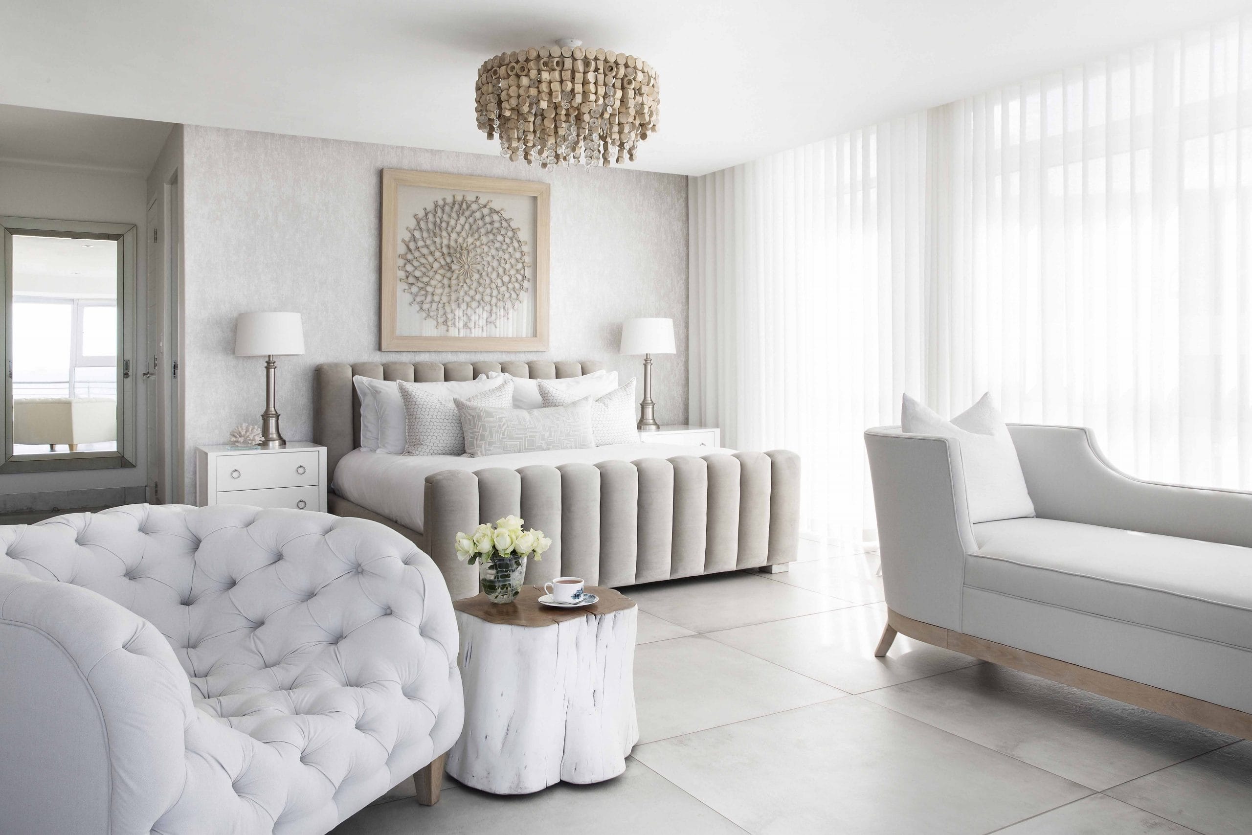 Organic modern bedroom furniture arrangement by Decorilla designer Anna C