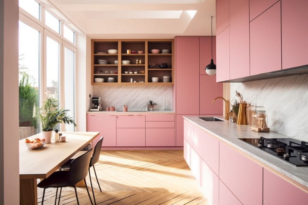 Bold pink kitchen inspiration by Decorilla