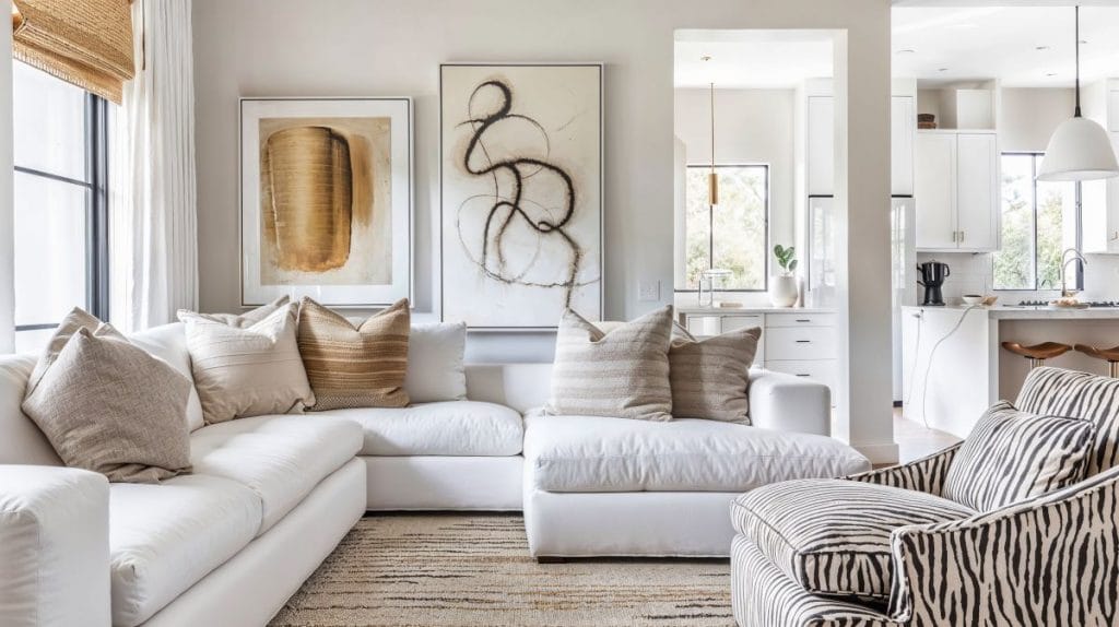 Contemporary luxury living room design by Decorilla
