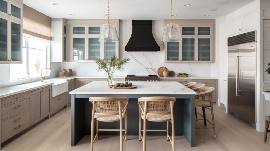Kitchen inspiration with contrasting colors, design by Decorilla