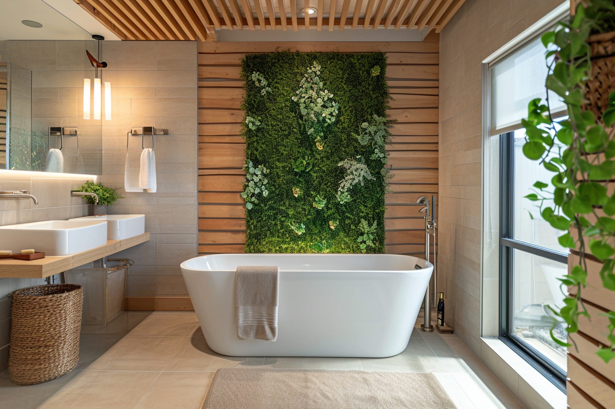 Lush tropical bathroom design